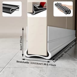 93cm Flexible Door Bottom Sealing Strip Under Door Draft Stopper Tape Door Gap Soundproofing Wind and Dust Proof Weather Strip