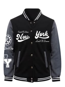 New York Land Of Dreams Capital Of Liberly Baseball Jersey Men Retro Soft Coat Trendy American Jackets Autumn Fleece Men Top