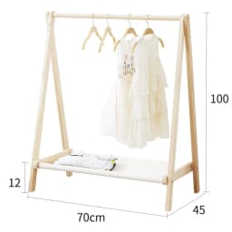 Solid Wood Floor Standing Clothes Hanger Simple Clothes Hanger Coat Drying Rack Stand Small in Kindergarten Performance Area