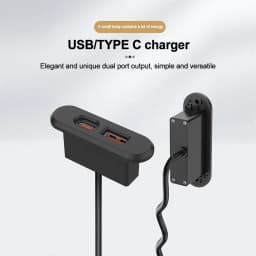 Table Recessed Sockets 1 USB-A and 1 Type-C Built in Desktop Hidden Power Outlet with 1.2M Extension Cord For Office Bedroom
