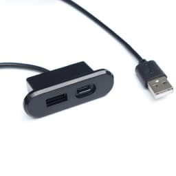 Table Recessed Sockets 1 USB-A and 1 Type-C Built in Desktop Hidden Power Outlet with 1.2M Extension Cord For Office Bedroom