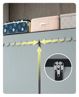 Waterproof Double Rod Non - Woven Storage: Durable, Minimalist Fabric Wardrobe with Ample Space & High Practicality