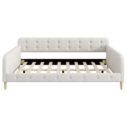 Queen Upholstered Daybed Button Tufted Sofa Bed Frame Wood Slats Living Room Guest Room Easy Assembly Customized