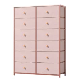 EnHomee Dresser With 12 Drawers, Tall Dressers For Bedroom With Wood Top Metal Frame, Chest Of Drawers For Living Room, Closets,