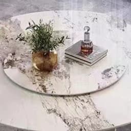 Italian light luxury rock slab dining table and chair combination Tables round table modern simple household rock slab dining ta