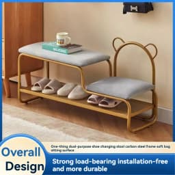 Integrated Shoe Changing Stool And Shoe Cabinet for Home Entrance Simple Design Door with Changing Stool at Entrance