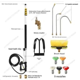 High pressure cleaner telescopic rod water gun 5 adjustable telescopic water gun 24FT telescopic water gun 5000