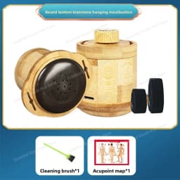 1PCS Bianshi moxibustion jar, portable home moxibustion anti-scalding bamboo and wood suspended moxibustion jar,