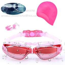 Swimming Goggles New One-piece Earplugs Waterproof and Anti-fog Swimming Goggles Swimming Cap Ear Protector Waterproof