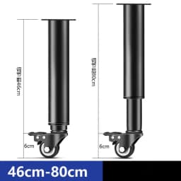 2Pcs Metal Adjustable Furniture Legs with 1.5 inch Swivel Caster Wheels for Cabinet/Sofa/Bed/Dresser/Couch/Coffee Table