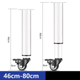 2Pcs Metal Adjustable Furniture Legs with 1.5 inch Swivel Caster Wheels for Cabinet/Sofa/Bed/Dresser/Couch/Coffee Table