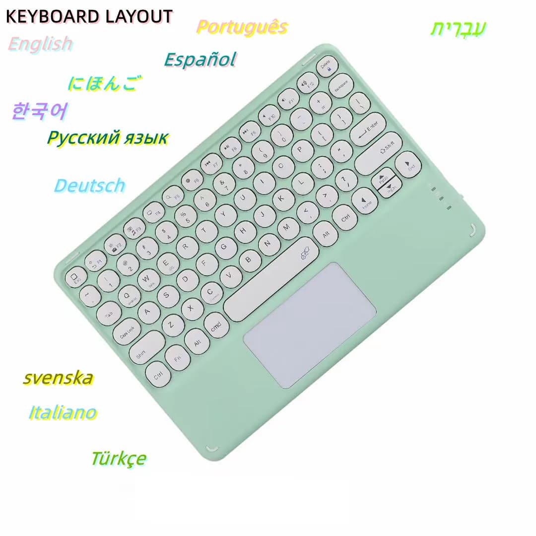 Bluetooth Wireless Keyboard With Touchpad Hebrew Spanish Korean For iPad Pro Air for Xiaomi Huawei Android Windows Tablet