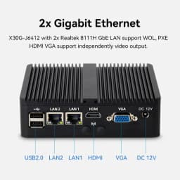 Intel Celeron Fanless Industrial IoT Mini PC J6412 J2900 J1900 2x COM RS232 RS485 2x Gigabit Ethernet Support WiFi 3G 4G SIM