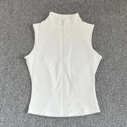 Women's Slim Fit Sport Sleeveless Top Quick Dry Elastic Stand Collar Yoga Fitness Clothing Summer Zipper
