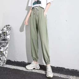 Women's Fleece Lined Joggers Winter Plush Pants High Waist Adjustable Drawstring Lounge Street Comfortable Casual Trousers