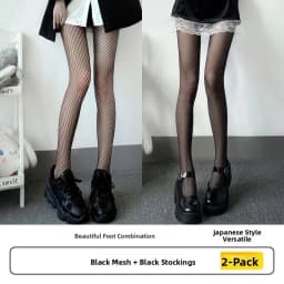 Sexy Fiing Net Stoings Bla And White Ultra-Thin Women's Leggings Thin Model Trendy Anti-ch Summer Trousers
