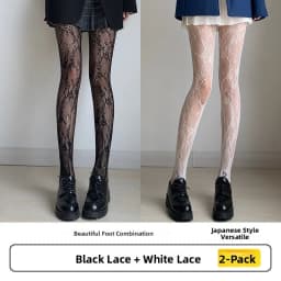 Sexy Fiing Net Stoings Bla And White Ultra-Thin Women's Leggings Thin Model Trendy Anti-ch Summer Trousers