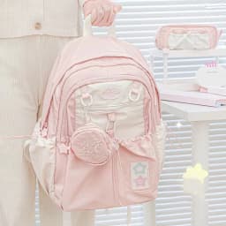 Cream Style Backpack for Students with High Appearance Simple and Cute Design Large Capacity Backpack Lightweight and Painful Ba