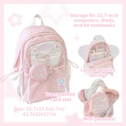 Cream Style Backpack for Students with High Appearance Simple and Cute Design Large Capacity Backpack Lightweight and Painful Ba