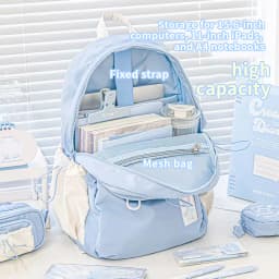 Cream Style Backpack for Students with High Appearance Simple and Cute Design Large Capacity Backpack Lightweight and Painful Ba