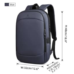 HK Business Backpack for Men 17 Inch Laptop Backpack with USB Port Slim Expandable Waterproof Travel Bag Large Work Computer Bag