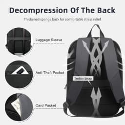 HK Business Backpack for Men 17 Inch Laptop Backpack with USB Port Slim Expandable Waterproof Travel Bag Large Work Computer Bag