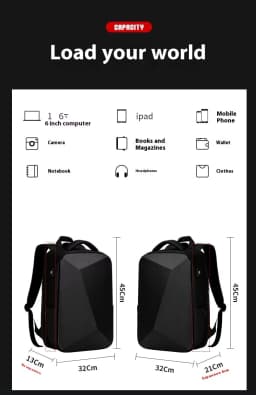 ABS EVA Hard Shell Fashion Multifunction Series Backpack Men Anti Theft Waterproof Laptop Backpack Business Travel Backpack Hot