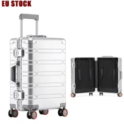 EU STOCK All Aluminum Travel Suitcase high-quality Business Rolling Luggage on Wheels Trolley 20inch Carry-Ons Cabin Suitcase