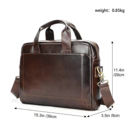 Men's genuine leather handbag, top-layer cowhide briefcase, genuine leather laptop bag, business bag