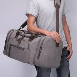 Large Capacity Men Hand Luggage Travel Duffle Bags Canvas Travel Bags Weekend Shoulder Bags Multifunctional Overnight Duffel Bag