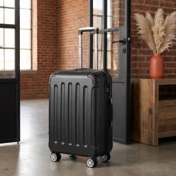 Rosahqnda 3 Piece Hard Shell Luggage Set, 20/24/28 Inch ABS Spinner Suitcases, 3-Level Adjustable Telescopic Handle, Silent 360° Double Row Wheels, TSA Lock Travel Carry On Checked Luggage For Business Family Trip, Black Grey ABS Hard Shell