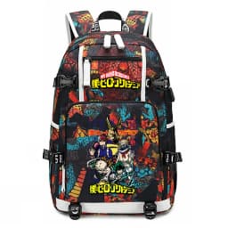 My Hero Academia Anime Print School Backpack Large Capacity Unisex Bookbag for Boys Girls Travel Casual Daypack