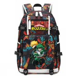 My Hero Academia Anime Print School Backpack Large Capacity Unisex Bookbag for Boys Girls Travel Casual Daypack