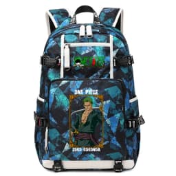 One Piece Zoro Print Large Capacity School Backpack For Kids Teens Anime Bookbag