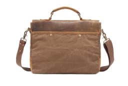 Vintage Leather + Canvas Men Briefcase Business Bag Portfolio Men Office Bag Male Canvas Briefcase Attache Case Document Tote