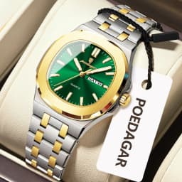 POEDAGAR Square Woman Watch Date Week Waterproof Luminous Ladies Watch Stainless Steel Quartz Fashion Women's Watches Reloj Gift