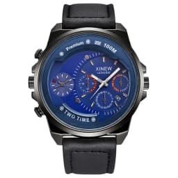 XINEW Brand Cheap Watches For Men Students Fashion Leather Band Simple Date Quartz Clock Erkek Barato Saat Relogio Masculino