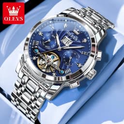 OLEVS 9910 Mens Watch Original Luxury Brand Waterproof Luminous Automatic Mechanical Watch Dual Calendar Watch Box Reloj