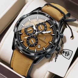 POEDAGAR Top Vintage Men Wristwatch Quartz Fashion Leather Men's Watches Date Chronograph Waterproof Luminous Business Man Watch