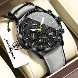 POEDAGAR Top Vintage Men Wristwatch Quartz Fashion Leather Men's Watches Date Chronograph Waterproof Luminous Business Man Watch