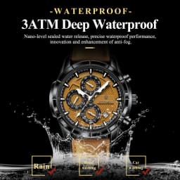 POEDAGAR Top Vintage Men Wristwatch Quartz Fashion Leather Men's Watches Date Chronograph Waterproof Luminous Business Man Watch