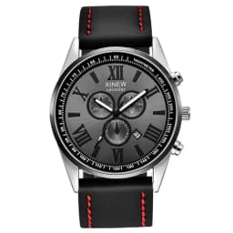 Original XINEW Brand Men Watches Boys Fashion Casual Leather Band Date Quartz Wrist Watch Black Montre Homme Reloj Hombre 2025