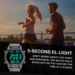 Hearkent Pedometer Sport Watches Step Counter Watch Women Digital Watches Calories Mile Stopwatch Countdown for Walking Tracker