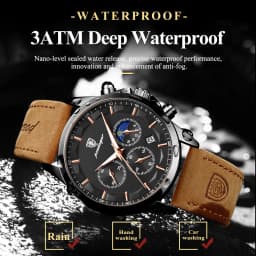 POEDAGAR Luxury Stylish Male Wristwatch Waterproof Chronograph Luminous Date Man Watch Leather Quartz Sports Men's Watches Reloj