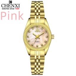 CHENXI Brand Top Luxury Ladies Golden Watch for Women Clock Female Women's Dress Rhinestone Quartz Waterproof Wristwatches