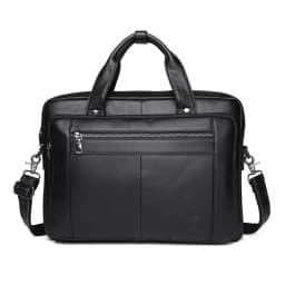 SCHLATUM Genuine Leather Bussiness Briefcases Black for Men luxury handbags Laptop Briefcase Bags 16 inch Office Computer bag
