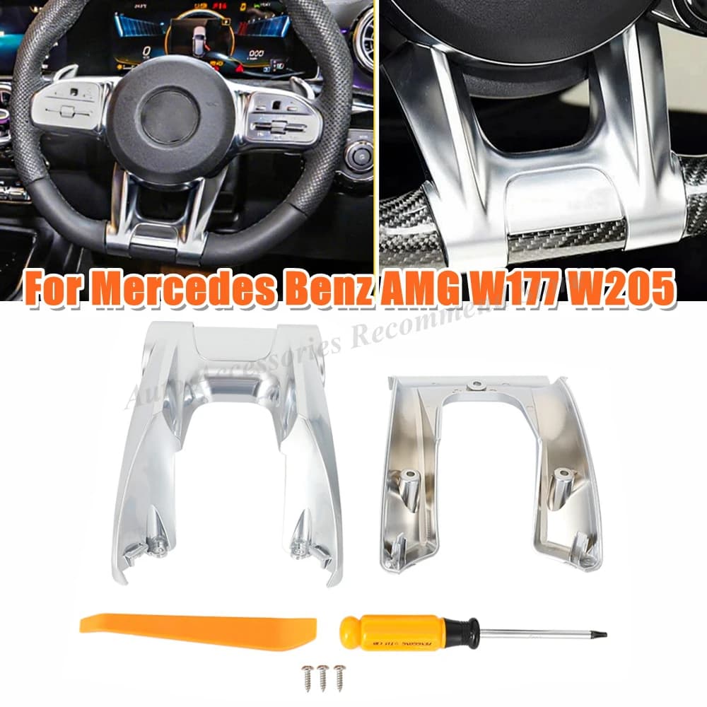 Car Steering Flat Wheel Lower Trim Cover For Mercedes Benz AMG Sport 2019+ C E Class W205 W213 B Class W247 A Class W177 CLA GLB