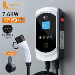 Feyree EV Charger 32A 7.6KW Electric Vehicle Car Charger EVSE Wallbox 11KW 22KW 3Phase Type2 Cable IEC62196-2 Socket APP Control