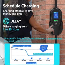AFEEV 3.6KW Type1 SAE J1772 Portable EV Charger 16A Type2 Electric Car Charger GB/T EVSE Fast Charging Cable WiFi APP Control