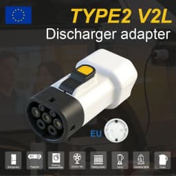 Type2 V2L Discharger adapter 16A EU socket Discharge for BYD MG4 Geely Jaecoo Omoda SAMRT Renault Hyundai ZEEKR XPENG NAMMI